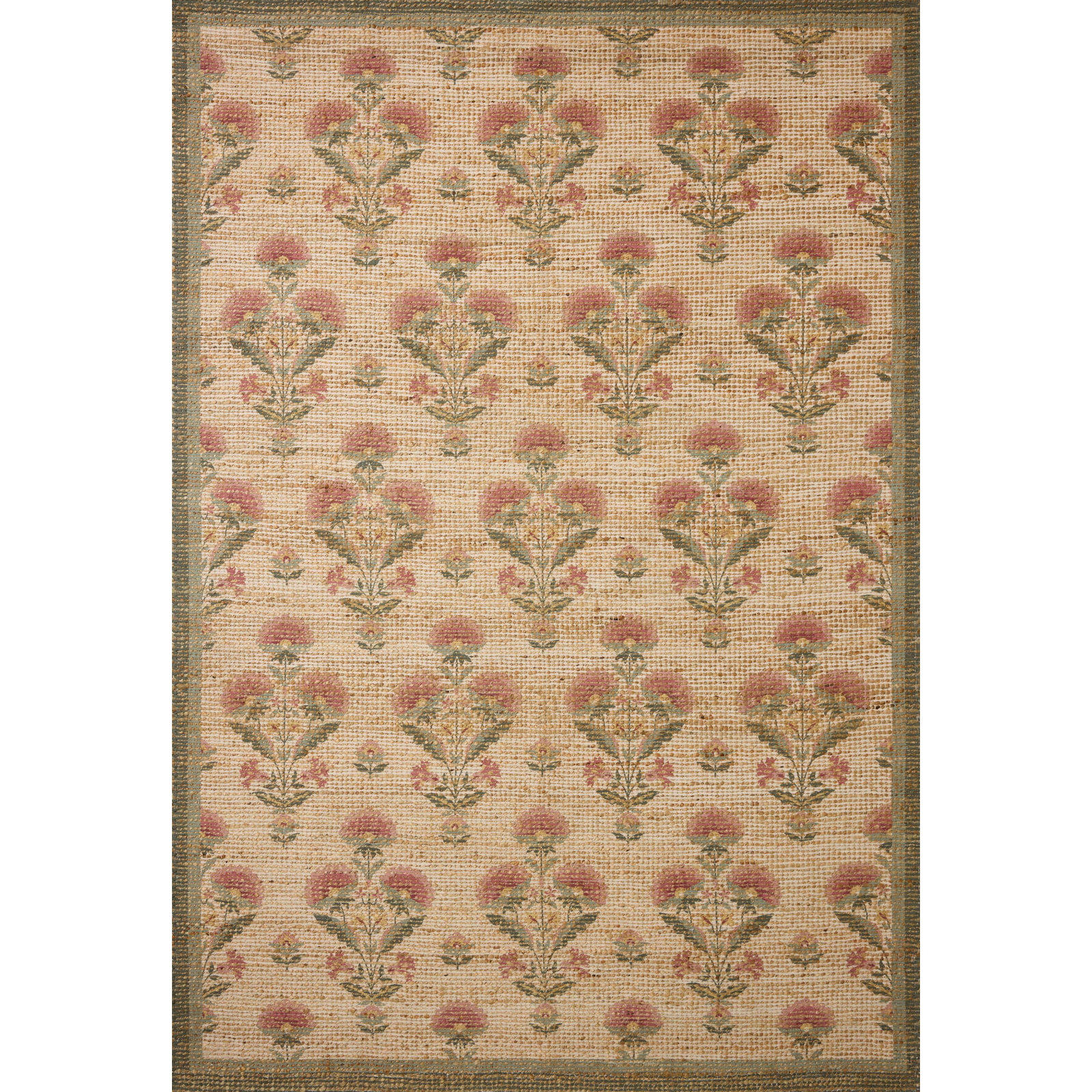 Chris Loves Julia x Loloi Rue Sage Blush Rug, Square 1'6"