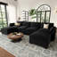 Canapé modulaire large en velours et moelleux avec repose-pieds, canapé de salon en forme de L-799694258