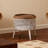 Retro Brown Solid Wood Iron Round Coffee Table Sets