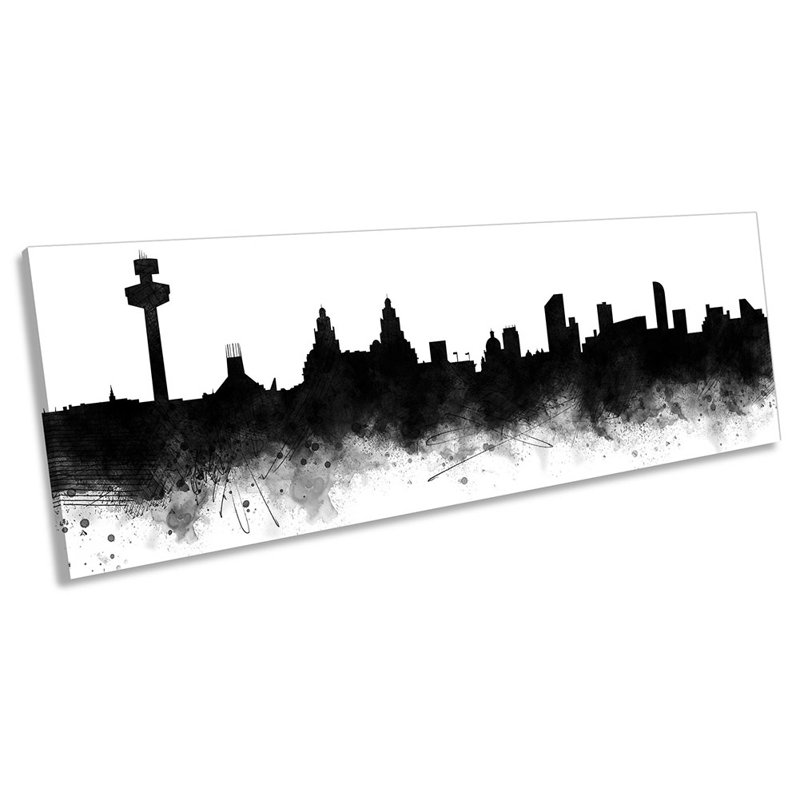 Liverpool City Skyline - Wrapped Canvas Panoramic Print, 30.48cm H x 91.44cm W x 2cm D