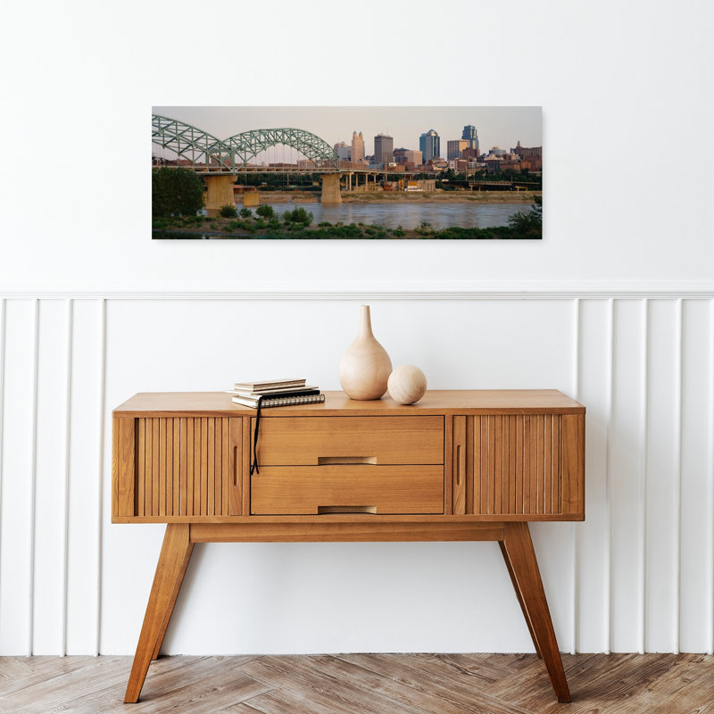 Bridge Across The River Kansas City Missouri USA by Jim Millay - Wrapped Canvas Panoramic Print, 30.48 cm H x 91.44 cm W
