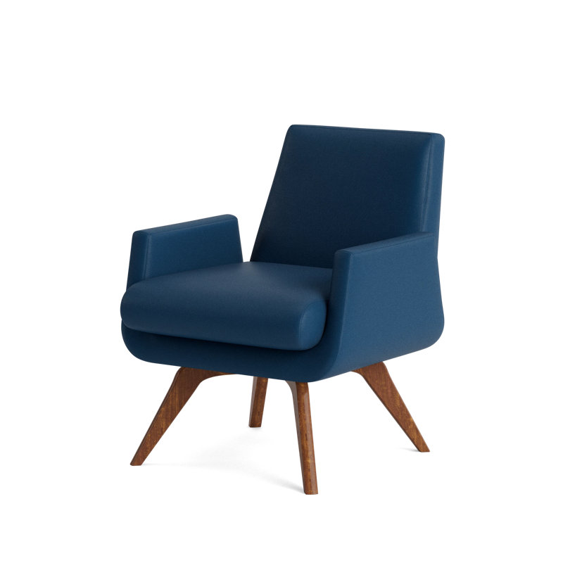 Loyd Leather Accent Chair, Leather - Deep Blue