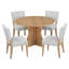 Ensemble de table de salle à manger 5 pièces avec base conçue et chaises rembourrées pour petits espaces-126628139