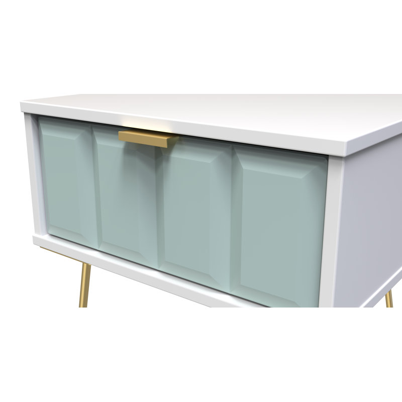 Allem 1 Drawer Bedside Cabinet (Ready Assembled), Duck/White