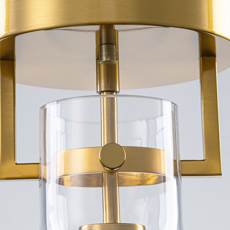 Burstyn 1-Light Modern Metal & Glass Flush Mount Ceiling Light for Hallway