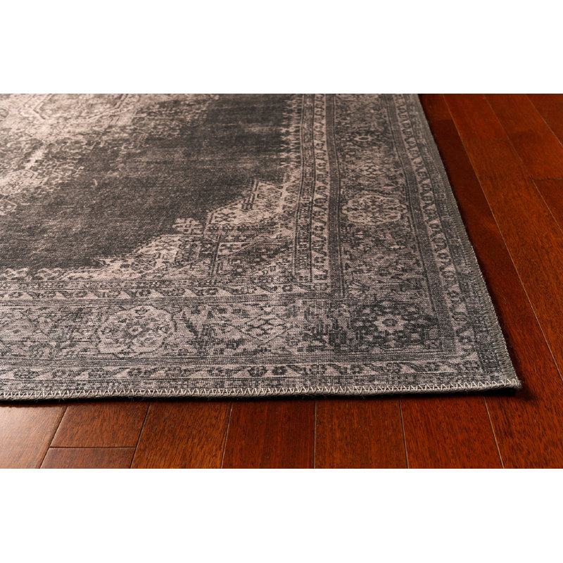 Tapis oriental en coton / polyester tissé à la machine Keltner, Tapis de couloir 2 pi 6 po x 7 pi 6 po