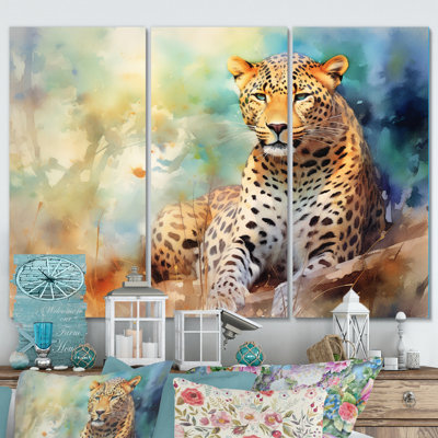 Leopard Grace III sur toile, 3 pièces