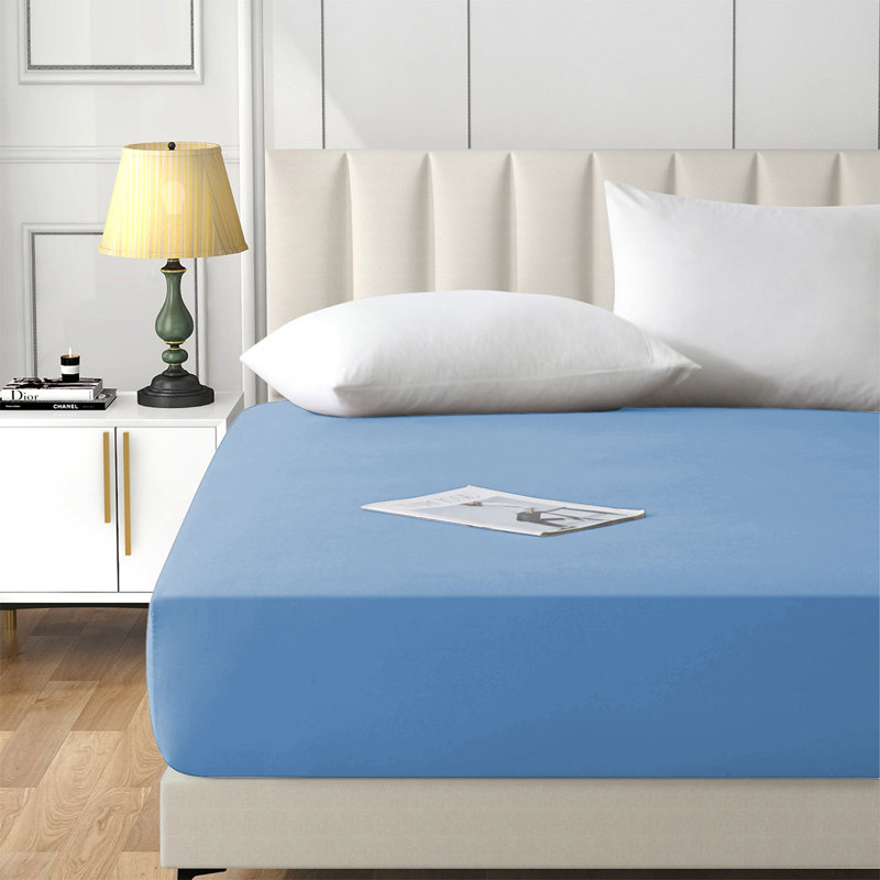 Brushed Microfiber 40cm Deep Fitted Bed Sheet, Single (3'), Light Blue
