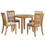 Ensemble de table de salle à manger 5 pièces pour 4 personnes, 1 table de salle à manger pliante en bois + 4 chaises rembourrées, conception compacte pour petits appartements et salles à manger