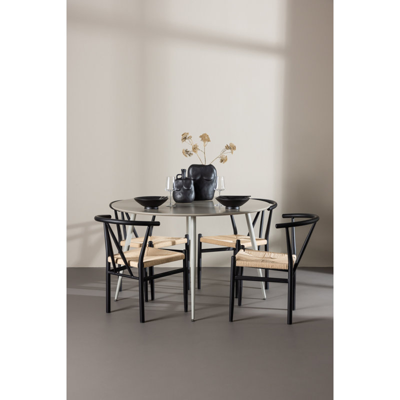 Blount 4 - Person Dining Set, Black, Black