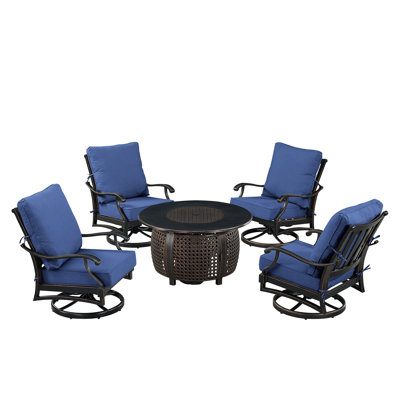 Ensemble de conversation d'extérieur pour 4 personnes avec coussins Paik