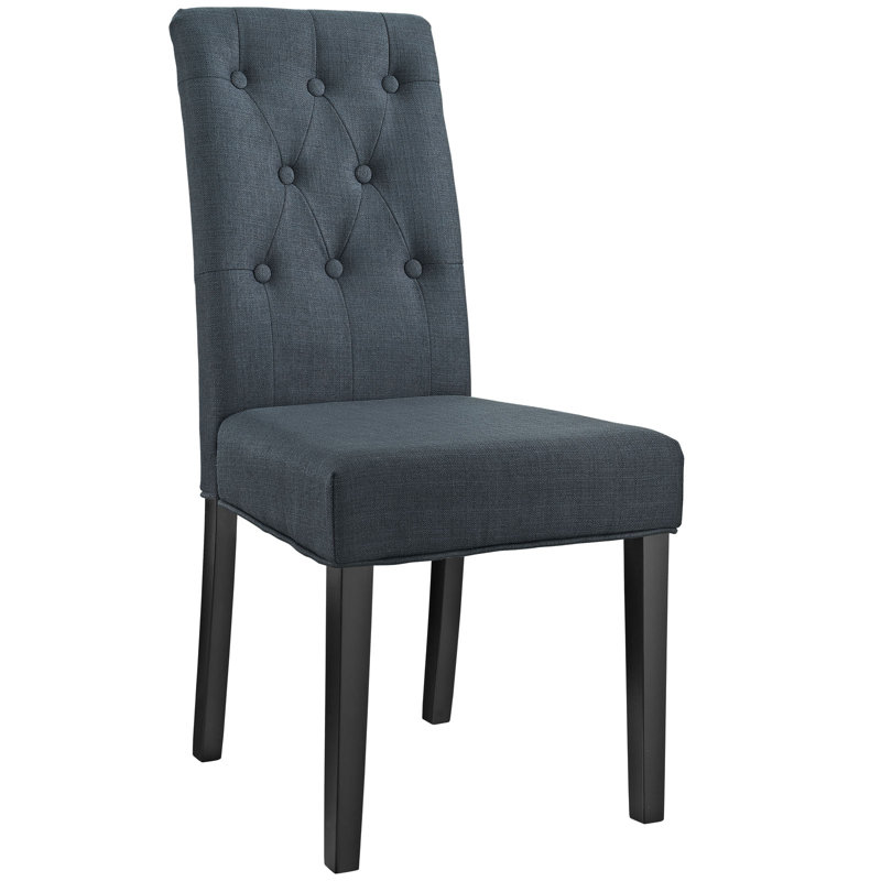Chaise parsons capitonnée et capitonnée en blanc, Gris