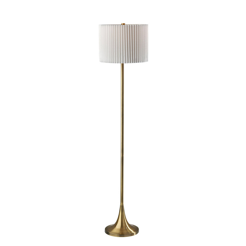 Lampe sur pied traditionnelle 60 po Lydie, Laiton antique