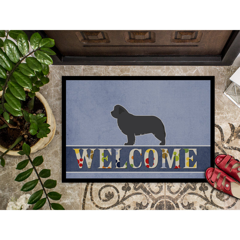Welcome Non-Slip Outdoor Door Mat, Rectangle 2' x 3', Newfoundland