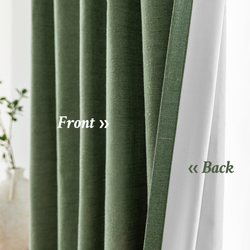 Paire de rideaux Vishrut, L 52 po x L 84 po, Vert olive