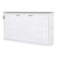 Lit escamotable simple avec lumière DEL, armoire murale pliable, lit caché peu encombrant, blanc et brun-1891038139