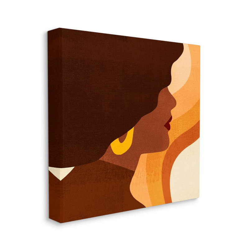 « Retro glam »-impression d’art graphique en bloc de couleurs, Toile tendue, H 17 po x l 17 po x P 1,5 po