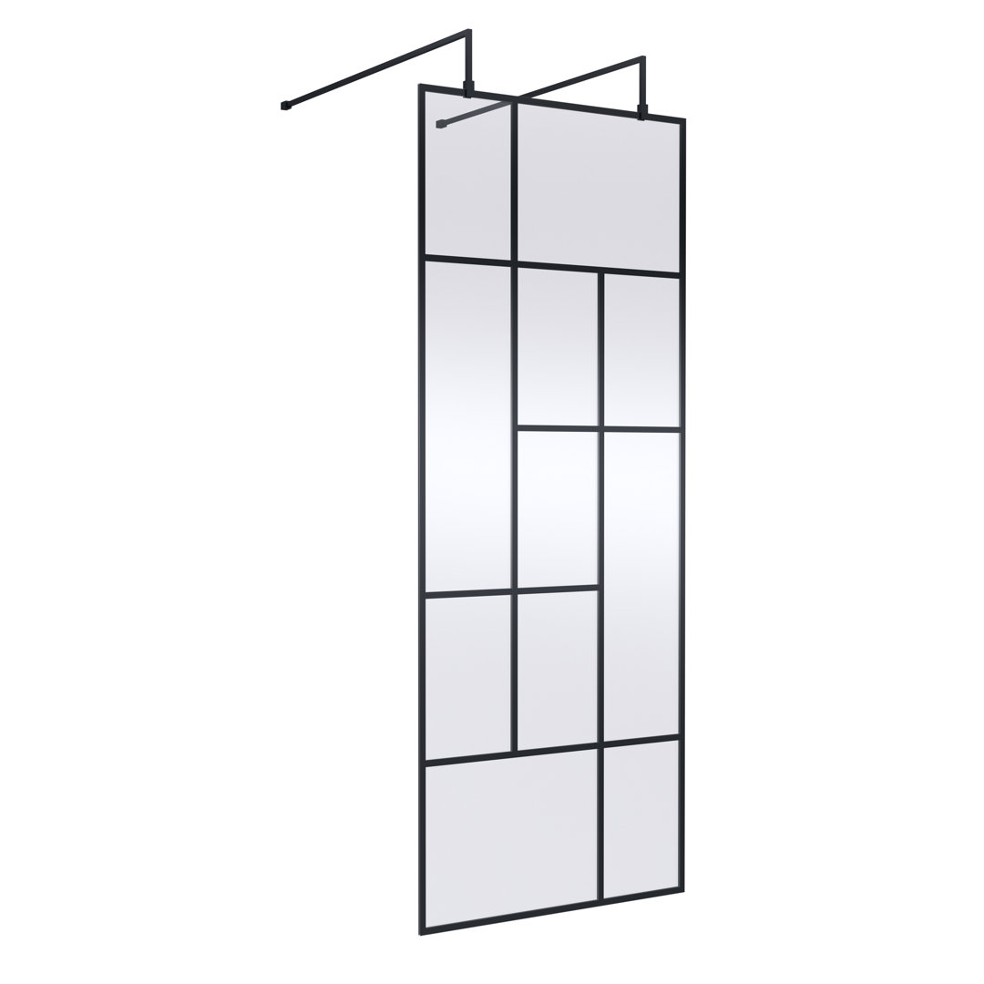 Hudson Reed Abstract Frame Wetroom Screen - 800mm - Matt Black - Image 3