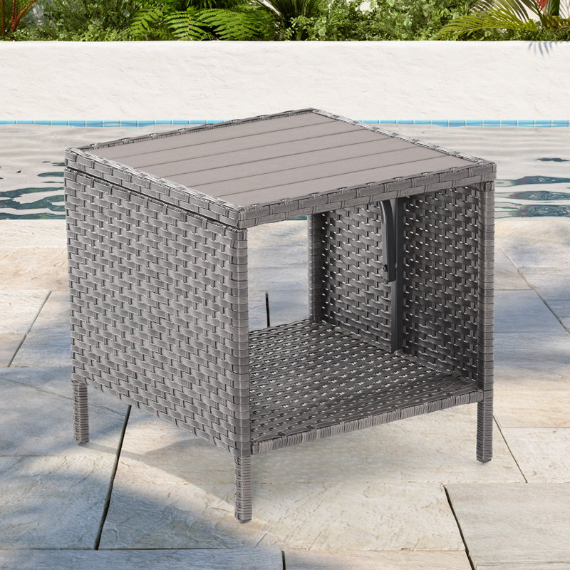 Askwith Square 18'' L x 18'' W Outdoor Side Table, Gray