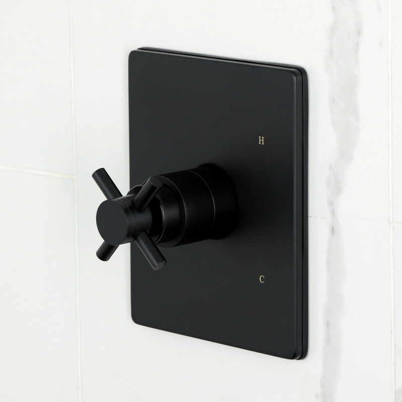 Kingston Brass Concord Single-Handle Pressure Balanced Tub And Shower Faucet, Matte Black