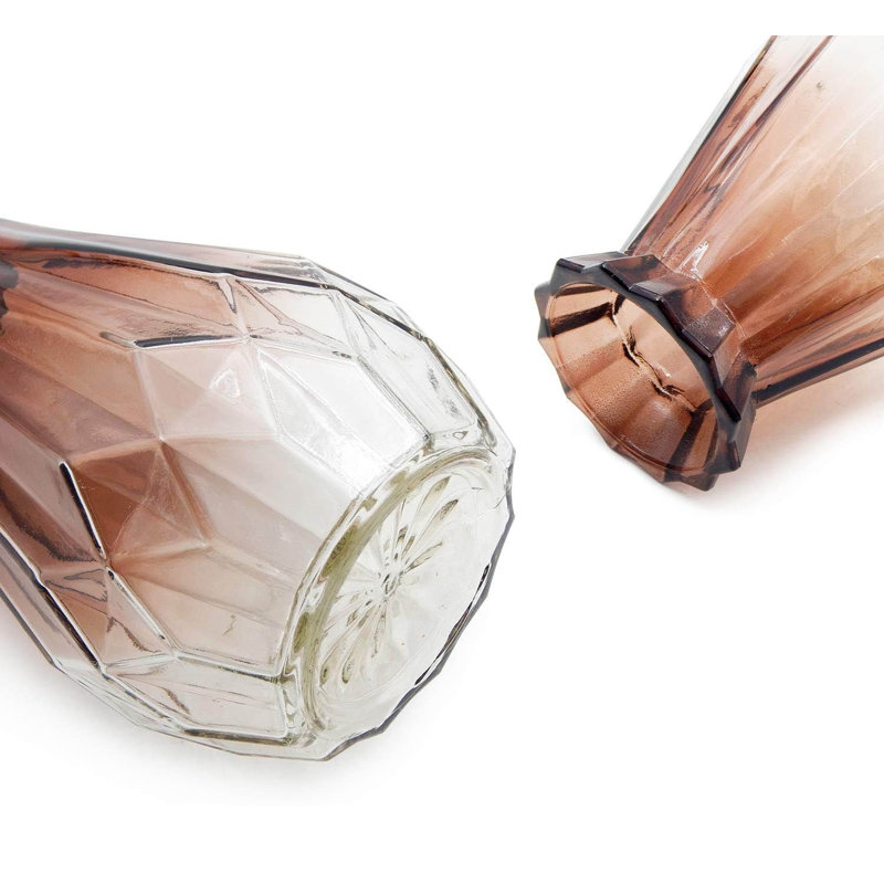Glass Table Vase, Brown/Clear
