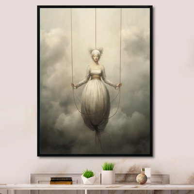 Femme mystique qui se promène dans les nuages - reproduction