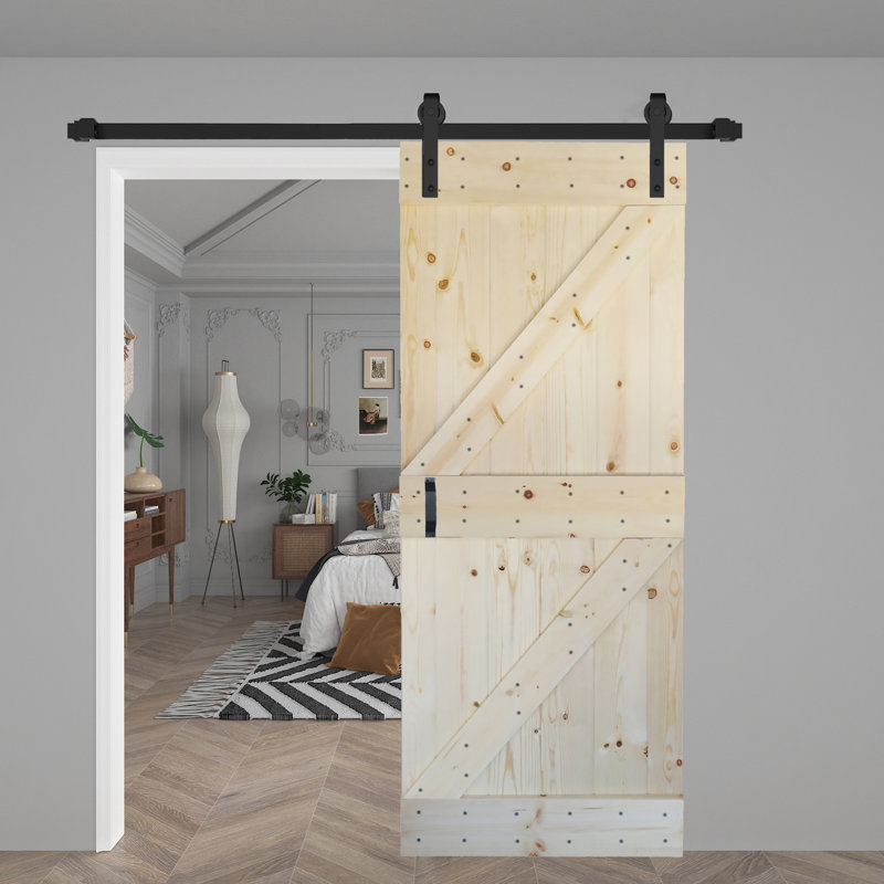 Panneau de bois massif peint avec trousse de quincaillerie d'installation, Non fini, 38 po x 84 po x 1,5 po