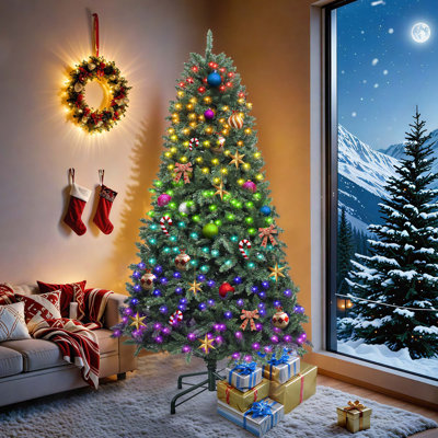 Arbre de Noël vert 6 pi avec éclairage réglable