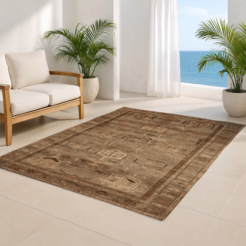 Tapis turc intérieur et extérieur brun, Rectangulaire 2 pi x 3 pi