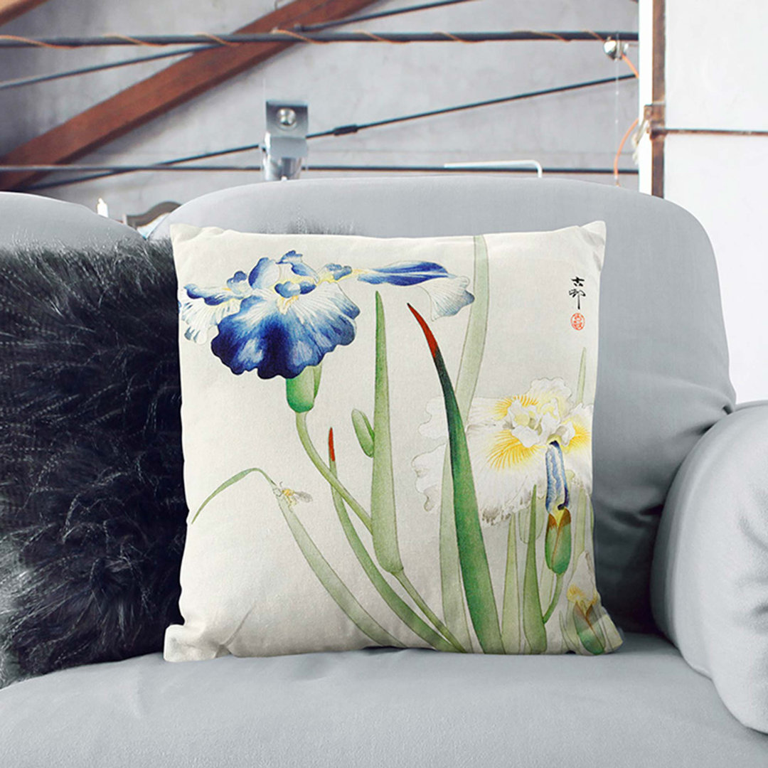 Irises by Ohara Koson Cushion with Filling