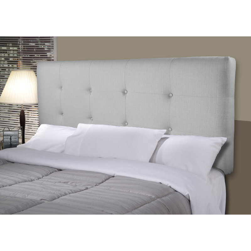 Tête de lit tapissier Radiya, Double, Gris argenté