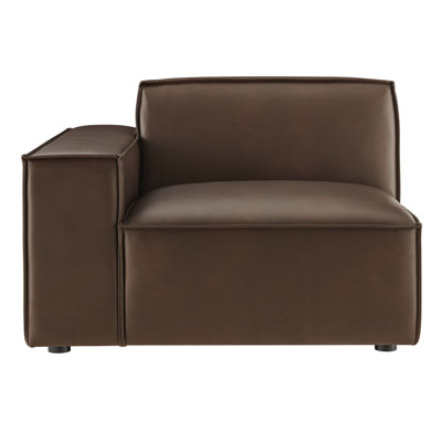 Restore Vegan Leather Left-Facing Modular Lounge Chair In Espresso