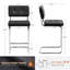 Tabouret de bar cantilever Marlow 25,6 po de style moderne du milieu du siècle, en similicuir, avec dossier et structure en acier-262293392-263863156