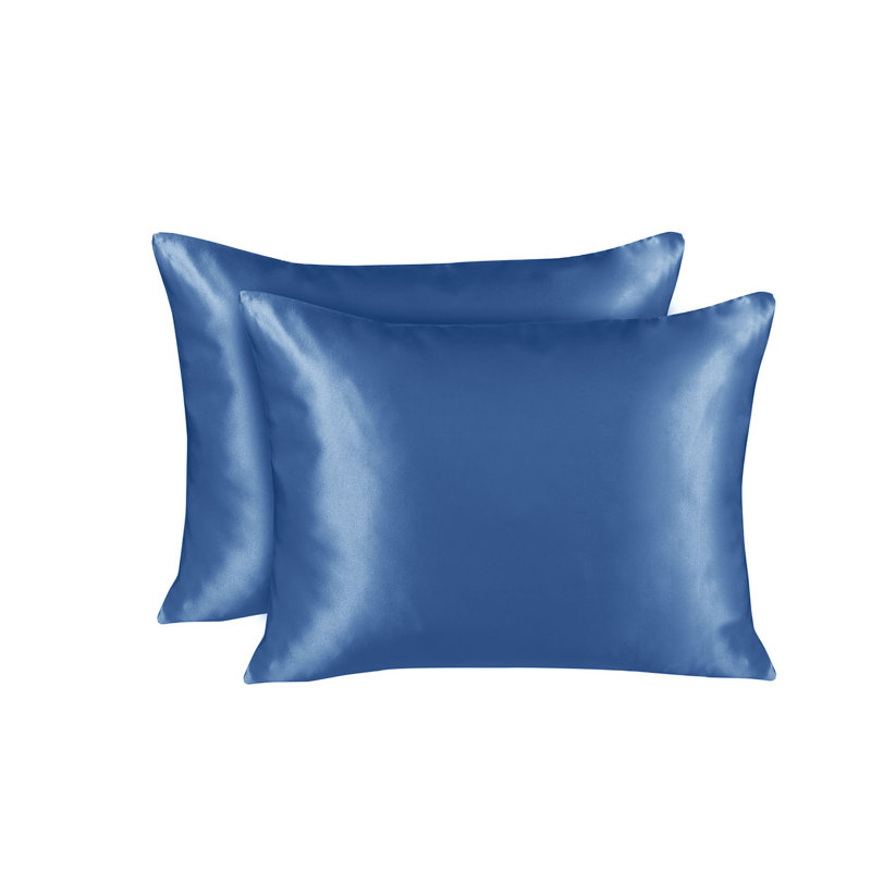 Rust Satin Silk Standard Pillowcase Set with Zipper Closure