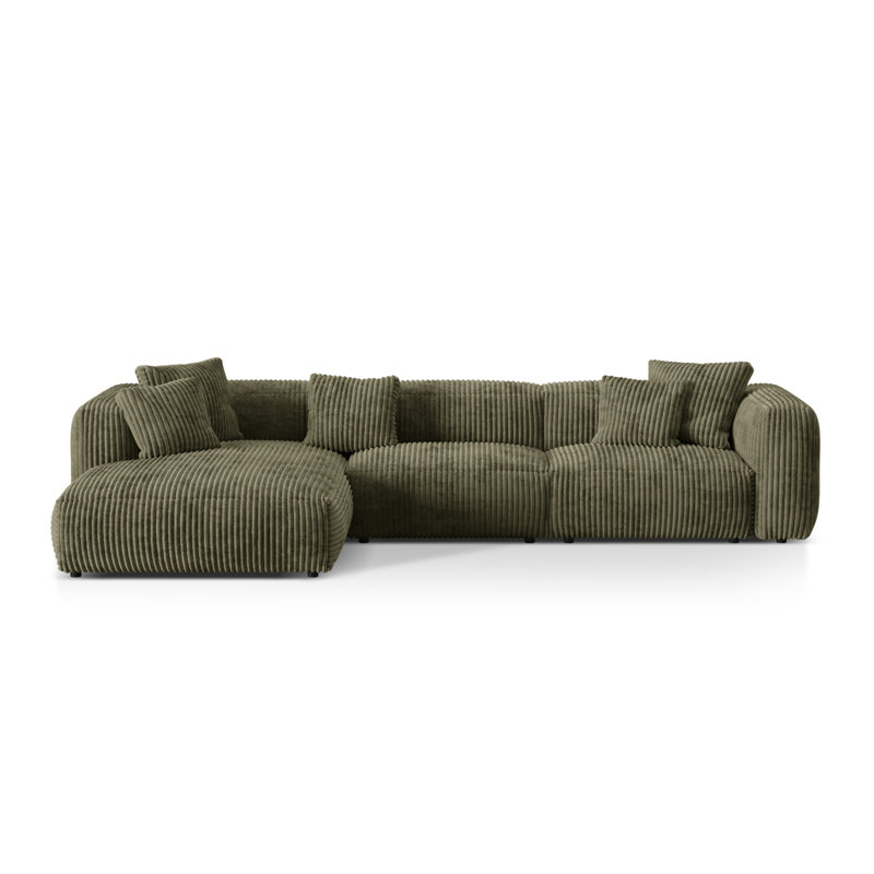 Betsayda 3 Seater Corner Sofa , Moss Green