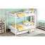 Lit superposé au dessus d'un lit double en métal blanc avec lit gigogne - Caractéristique incluse-351216205-351216202