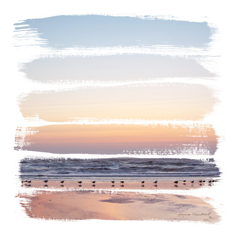 «Sunset Stripes I» par Laura Marshall, impression sur toile non encadrée, H 36 po x l 36 po