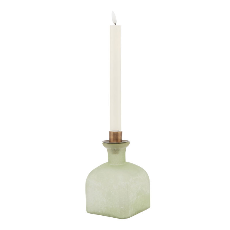Catheline Handmade Glass Table Vase, 15cm H x 10cm W x 10cm D, Sage
