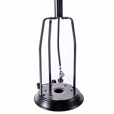47,000 Outdoor Patio Propane Heater With Wheels, 88 Inch Standing Gas Heater, Stainless Steel Burner, For Residential - Black Look Outside And Commercial