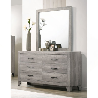 1Pc Contemporary Six-Drawers Dresser Bed Side Cabinet Wooden Furniture