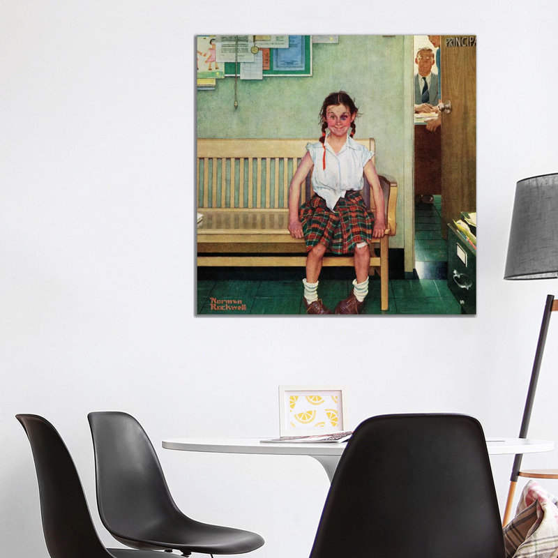 Shiner (Outside The Principal's Office) by Norman Rockwell - Wrapped Canvas Gallery-Wrapped Canvas Giclée