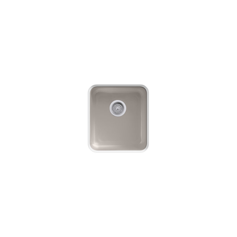 IronTones 17" L x 18-3/4" W x 8-1/4" Top-Mount/Under-Mount Single-Bowl Kitchen Sink, Truffle