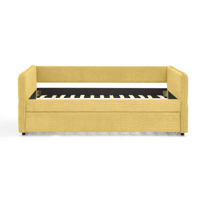 Daybed with Twin Size Pop-up Trundle Upholstered Tufted Sofa Bed, Twin Size, Boucle Fabric (83"x43"x29.5")