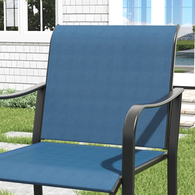 Metal Outdoor High Barstool Set Of 2, Blue