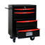 Armoire de rangement à outils roulante en acier avec 4 tiroirs - Glissières à roulement de 20 po, noir et rouge, outils supplémentaires 4 glissières en métal, acier noir et rouge, fonction de verrouillage universel