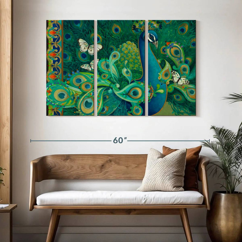 Paisley Peacock, 32" H x 50" W