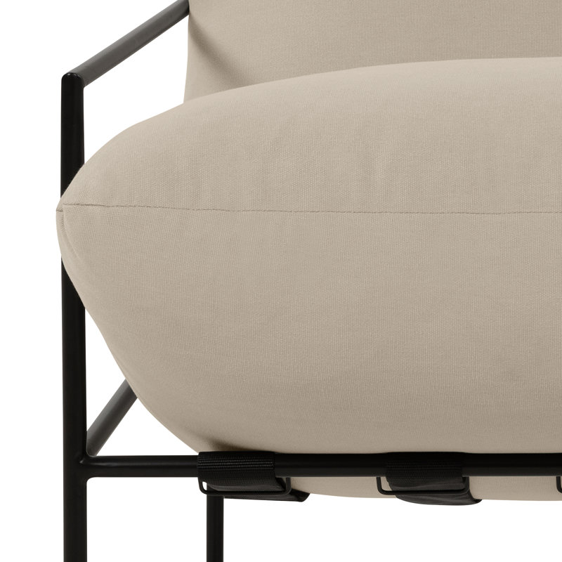 Fauteuil de 28,5 po de largeur Danita, Toile performance beige délavée