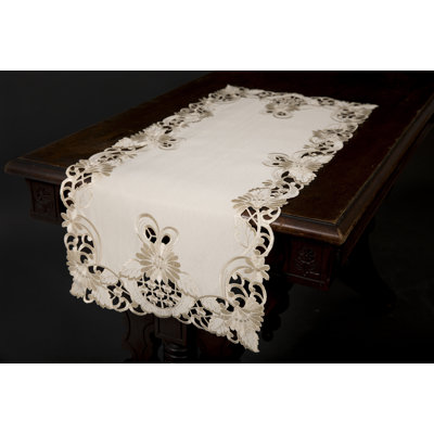 Tyris Embroidered Cutwork Table Runner