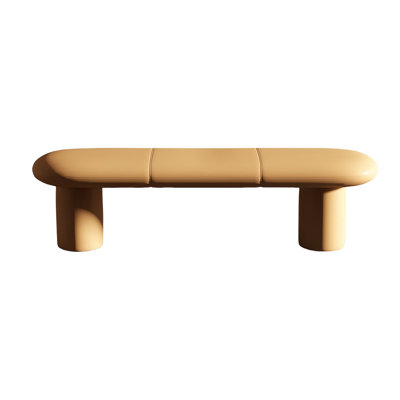 Banc de rangement en cuir clair