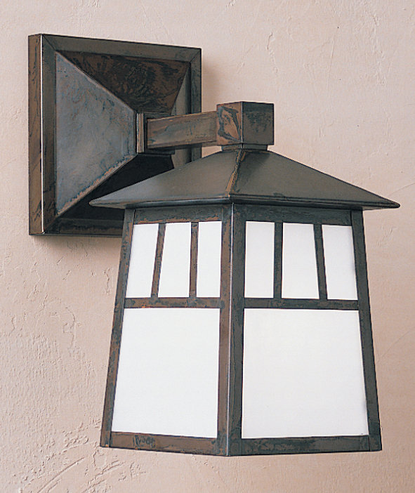 Raymond - Light Outdoor Wall Lantern, Bronze, 21.75" H x 9.88" W x 14" D, White Opalescent